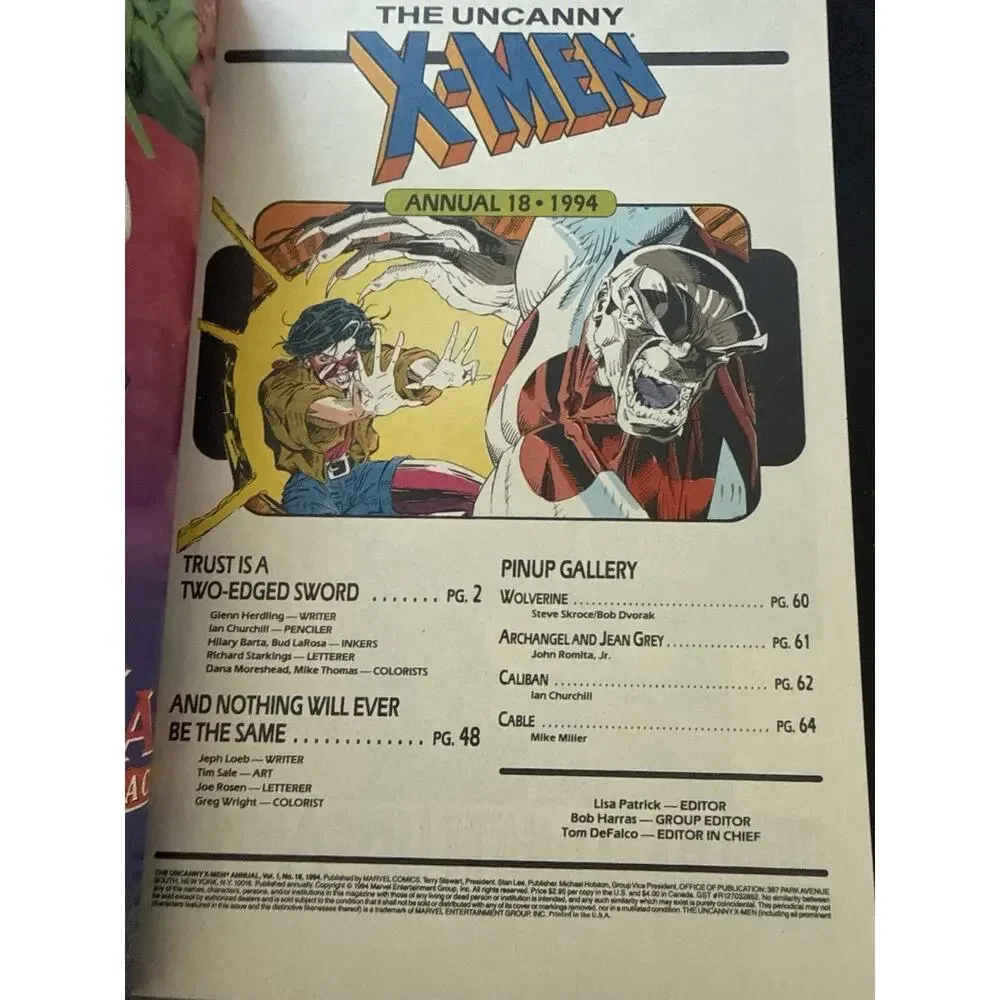 Uncanny X-Men Annual #18 1994 Marvel Comic Direct Edition VF/NM